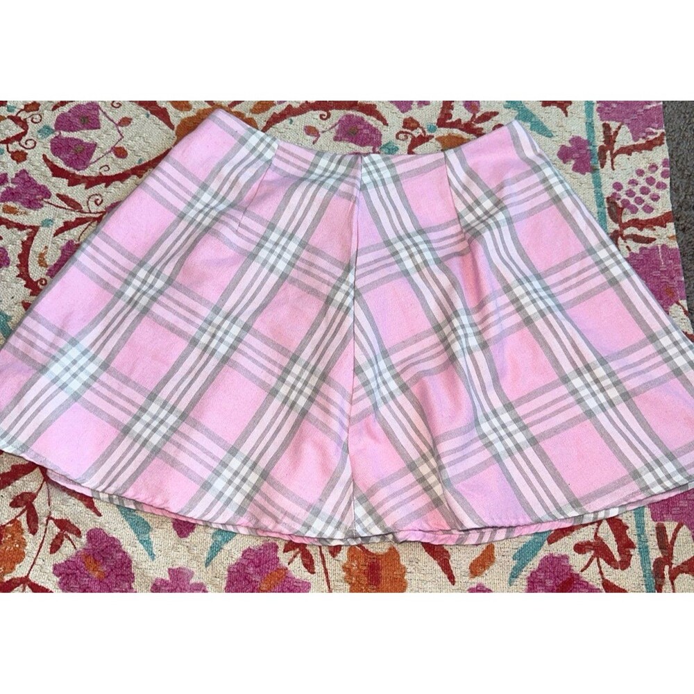 Cabana pink plaid skirt